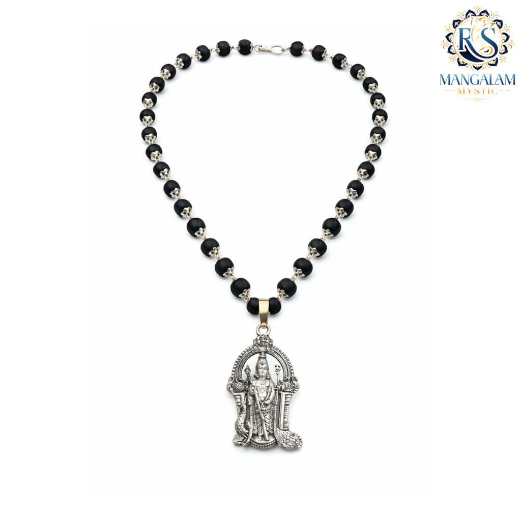 Karungali Necklace with Murugan Pendant