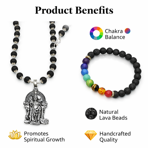 Karungali Maala with 7 Chakra Bracelet